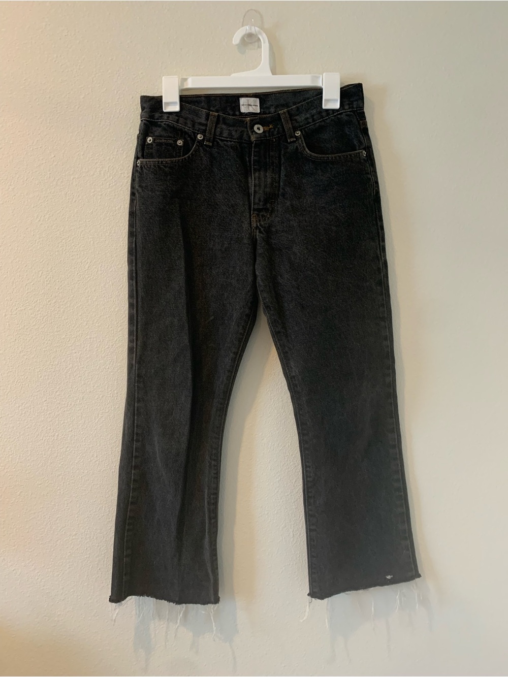 Calvin Klein Jeans Washed Black Cropped Straight Jeans